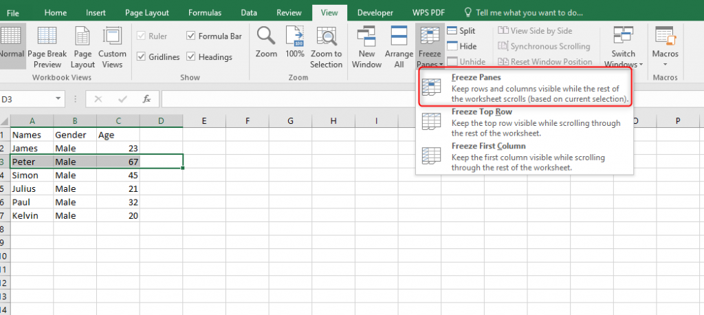 How To Make A Row Always Visible In Excel Basic Excel Tutorial 6150