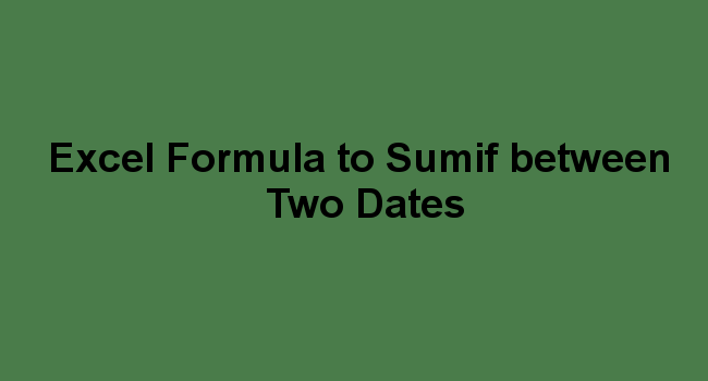 Excel sum dates