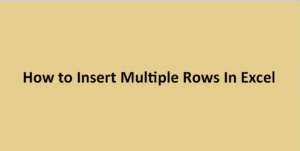 How to Insert Multiple Rows In Excel With Formula