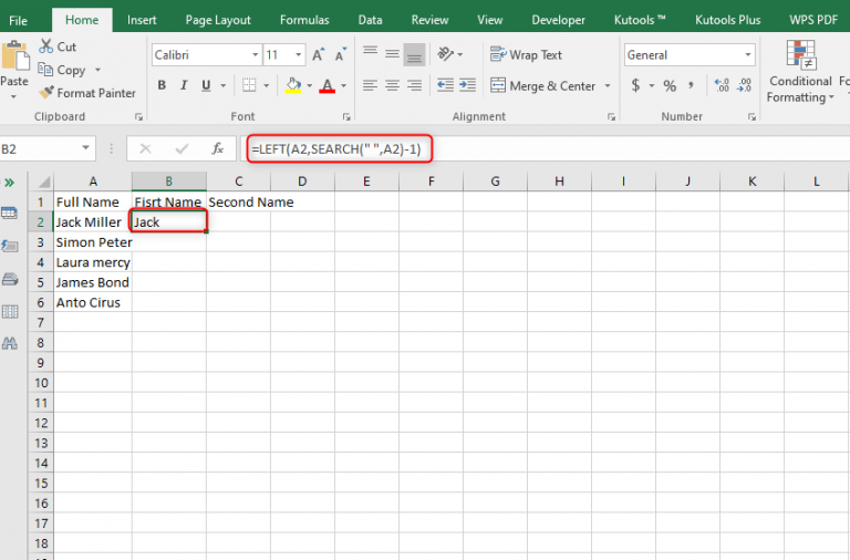 Split names in Excel Sheet (Quick and Easiest Way)