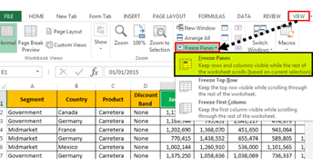 how do you freeze cells in excel for mac