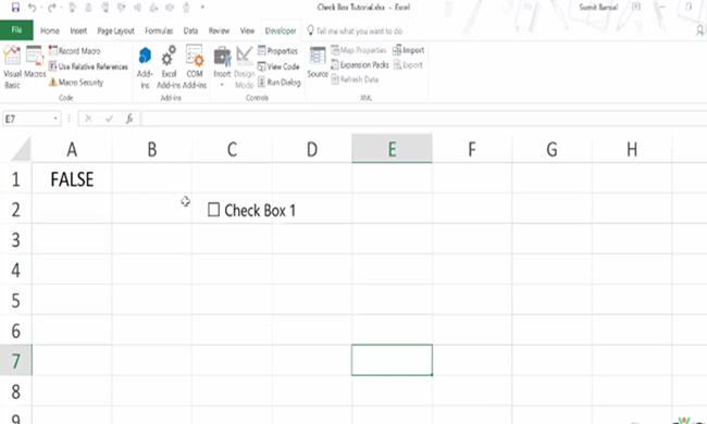 Inserting Checkbox In Excel