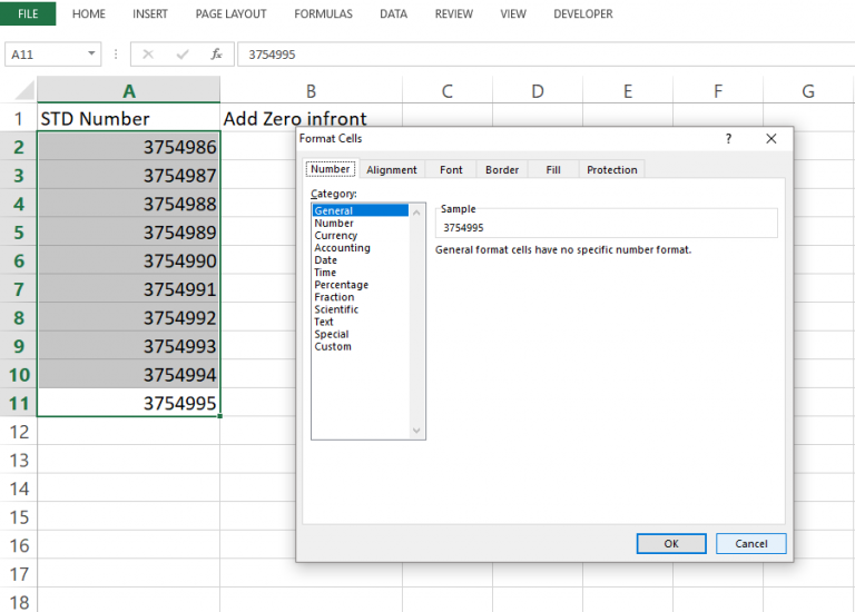 Excel: How to put 0 in front of numbers | Basic Excel Tutorial