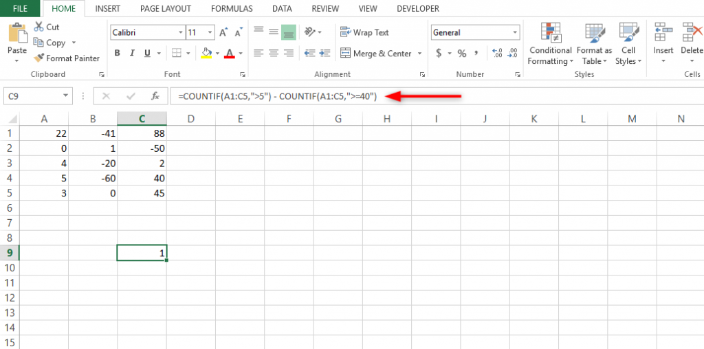 How to count cells that are greater than value in Excel