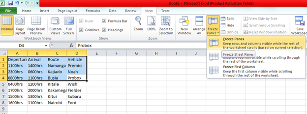 Select visible cells excel где