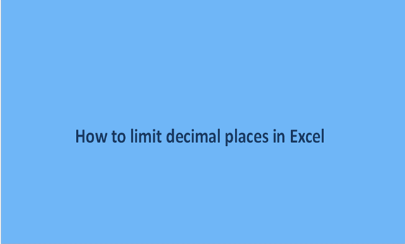 How to limit decimal places in Excel