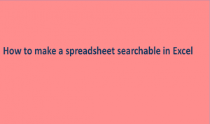 How to make a spreadsheet searchable in Excel