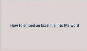 How to embed an Excel file into MS word