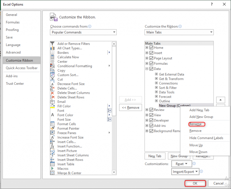 Customizing Ribbons in M Excel - Basic Excel Tutorial