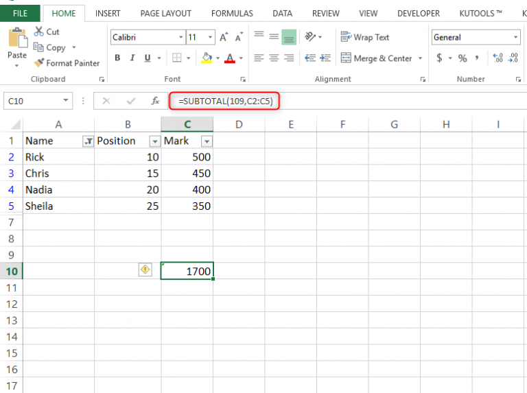 How to calculate the sum of filtered cells | Basic Excel Tutorial