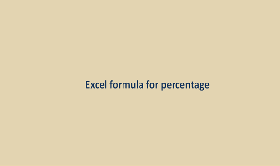 Excel formula for percentage