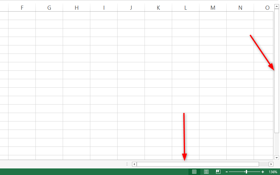 horizontal scroll bar missing in excel