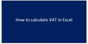 How to calculate VAT in Excel