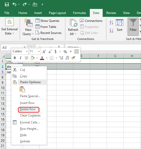 How To Delete Filtered Data In Excel Basic Excel Tutorial 0001