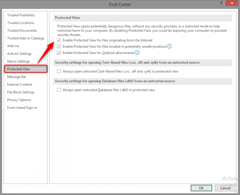How to remove security warning notifications in the MS Excel