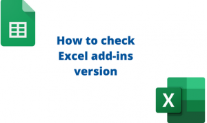 How to check Excel add-ins version