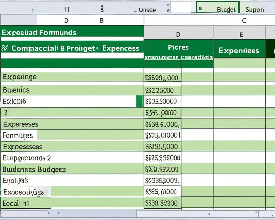 budget vs actual variance formula excel