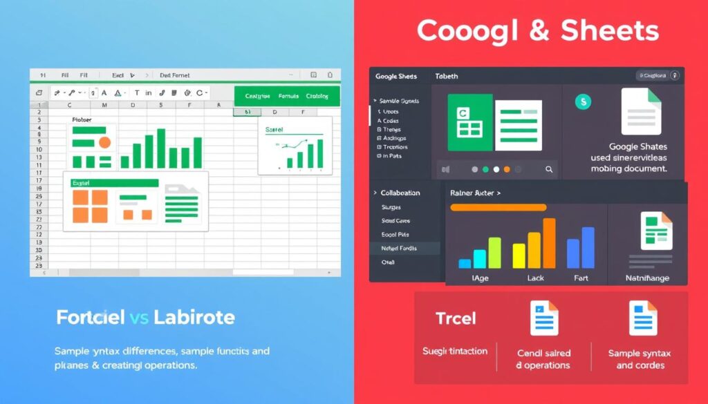 excel versus google sheets formulas