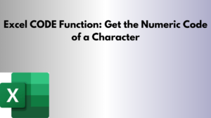 Excel CODE Function Get the Numeric Code of a Character
